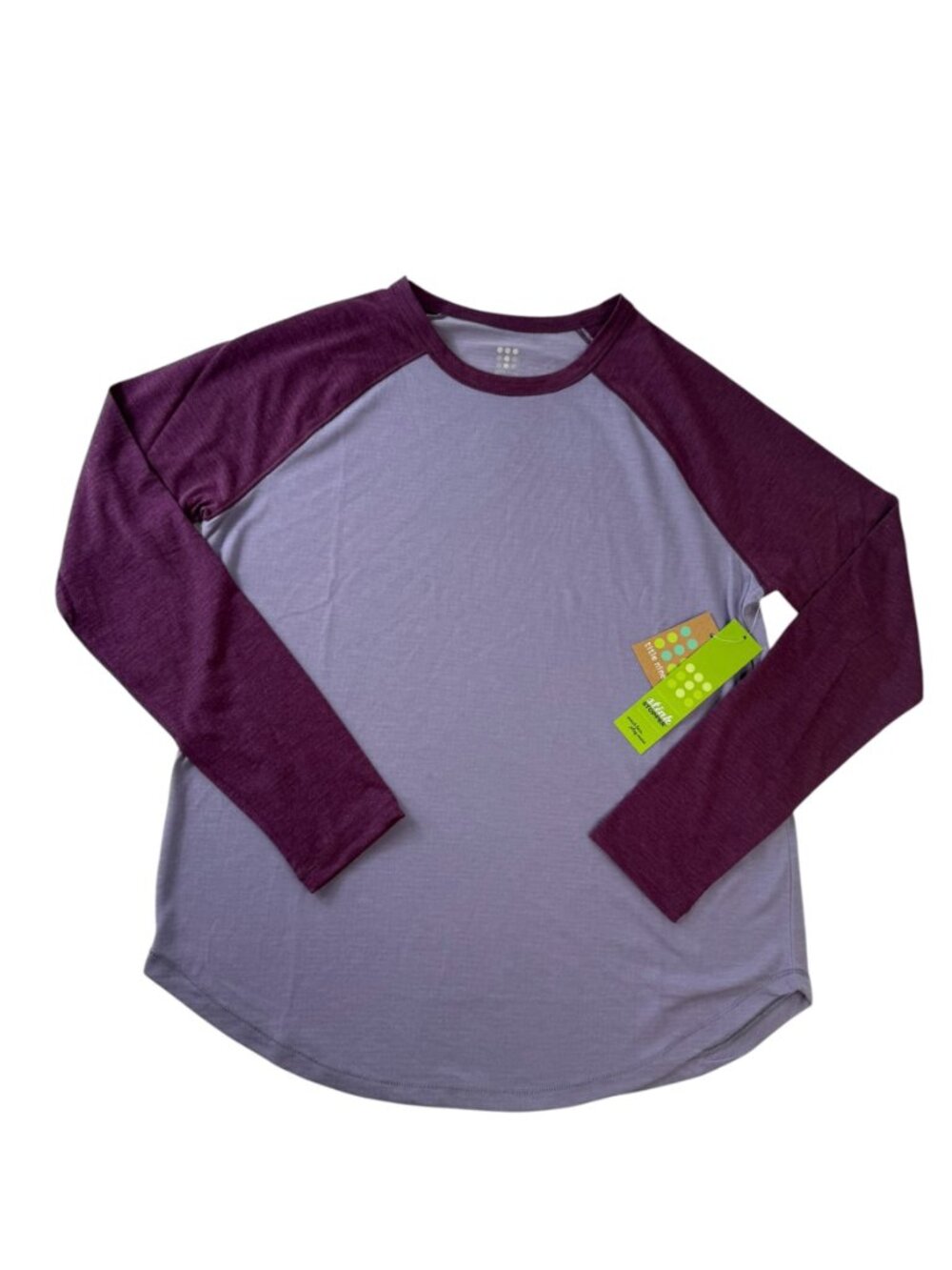 New NWT Title Nine Notton Long Sleeve Baseball Tee Purple / Fuchsia Pink Size XS